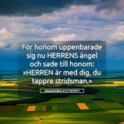 Picture 05 - Domarboken 6:12 SV1917 - För honom uppenbarade sig nu HERRENS ängel och - Bible Verse Picture