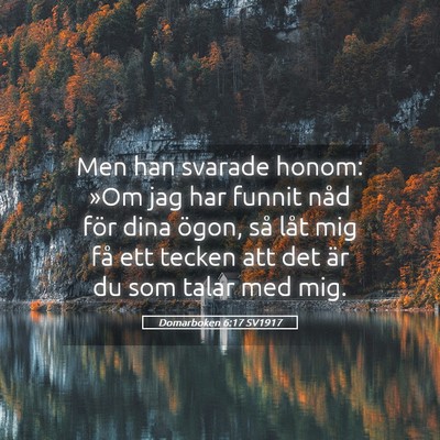 Picture 05 - Domarboken 6:17 SV1917 - Men han svarade honom: »Om jag har funnit nåd - Bible Verse Picture
