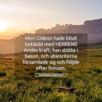 Picture 05 - Domarboken 6:34 SV1917 - Men Gideon hade blivit beklädd med HERRENS Andes - Bible Verse Picture