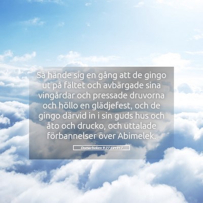 Picture 05 - Domarboken 9:27 SV1917 - Så hände sig en gång att de gingo ut på - Bible Verse Picture