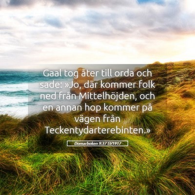 Picture 05 - Domarboken 9:37 SV1917 - Gaal tog åter till orda och sade: »Jo, där - Bible Verse Picture
