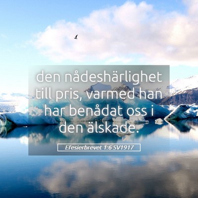 Picture 05 - Efesierbrevet 1:6 SV1917 - den nådeshärlighet till pris, varmed han har - Bible Verse Picture