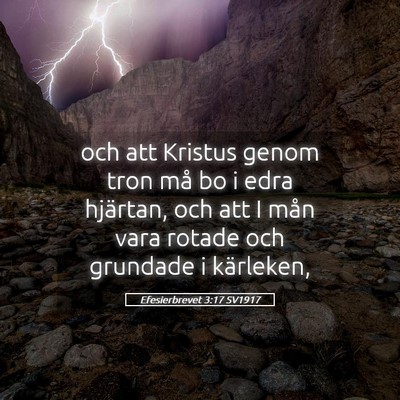Picture 05 - Efesierbrevet 3:17 SV1917 - och att Kristus genom tron må bo i edra - Bible Verse Picture