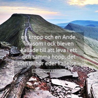 Picture 05 - Efesierbrevet 4:4 SV1917 - en kropp och en Ande, likasom I ock bleven - Bible Verse Picture