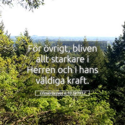 Picture 05 - Efesierbrevet 6:10 SV1917 - För övrigt, bliven allt starkare i Herren och i - Bible Verse Picture