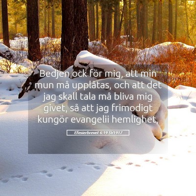 Picture 05 - Efesierbrevet 6:19 SV1917 - Bedjen ock för mig, att min mun må upplåtas, - Bible Verse Picture