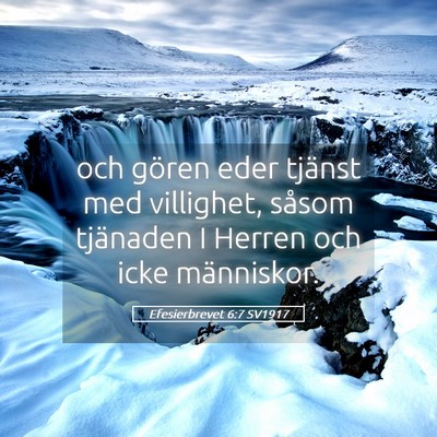 Picture 05 - Efesierbrevet 6:7 SV1917 - och gören eder tjänst med villighet, såsom - Bible Verse Picture
