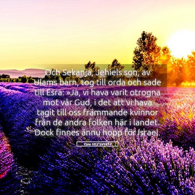 Picture 05 - Esra 10:2 SV1917 - Och Sekanja, Jehiels son, av Ulams barn, tog till - Bible Verse Picture