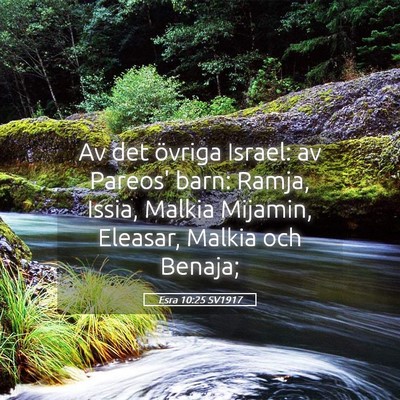 Picture 05 - Esra 10:25 SV1917 - Av det övriga Israel: av Pareos' barn: Ramja, - Bible Verse Picture