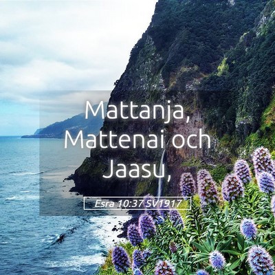Picture 05 - Esra 10:37 SV1917 - Mattanja, Mattenai och - Bible Verse Picture