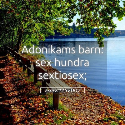 Picture 05 - Esra 2:13 SV1917 - Adonikams barn: sex hundra - Bible Verse Picture
