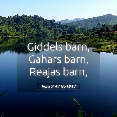 Picture 05 - Esra 2:47 SV1917 - Giddels barn, Gahars barn, Reajas - Bible Verse Picture