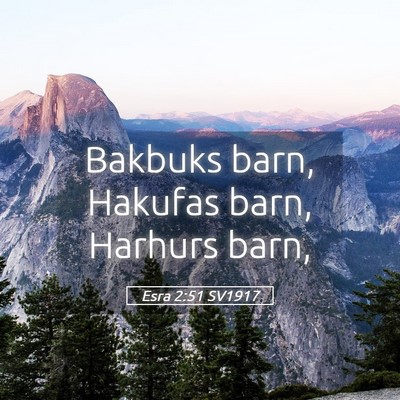 Picture 05 - Esra 2:51 SV1917 - Bakbuks barn, Hakufas barn, Harhurs - Bible Verse Picture