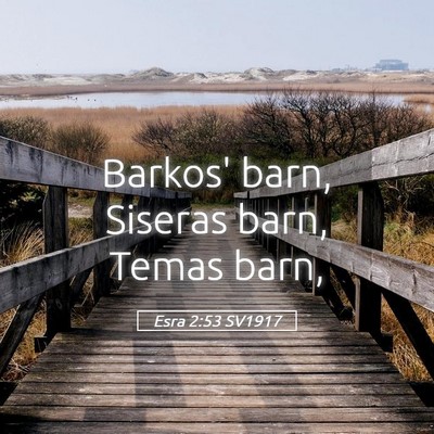 Picture 05 - Esra 2:53 SV1917 - Barkos' barn, Siseras barn, Temas - Bible Verse Picture