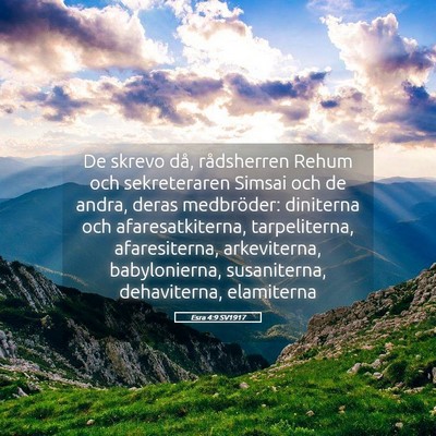 Picture 05 - Esra 4:9 SV1917 - De skrevo då, rådsherren Rehum och sekreteraren - Bible Verse Picture