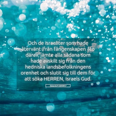 Picture 05 - Esra 6:21 SV1917 - Och de israeliter som hade återvänt ifrån - Bible Verse Picture