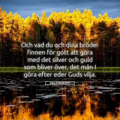 Picture 05 - Esra 7:18 SV1917 - Och vad du och dina bröder finnen för gott att - Bible Verse Picture