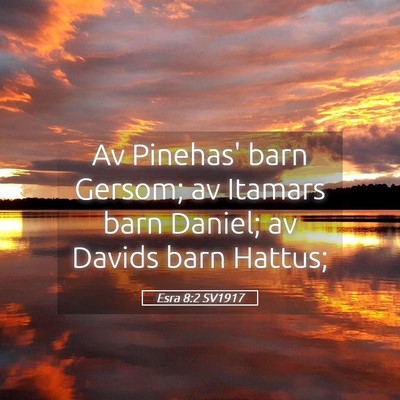 Picture 05 - Esra 8:2 SV1917 - Av Pinehas' barn Gersom; av Itamars barn Daniel; - Bible Verse Picture