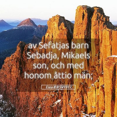 Picture 05 - Esra 8:8 SV1917 - av Sefatjas barn Sebadja, Mikaels son, och med - Bible Verse Picture