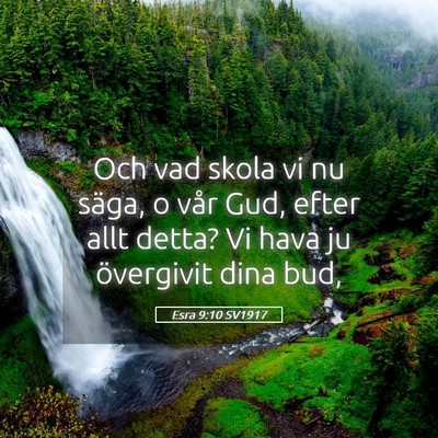 Picture 05 - Esra 9:10 SV1917 - Och vad skola vi nu säga, o vår Gud, efter allt - Bible Verse Picture