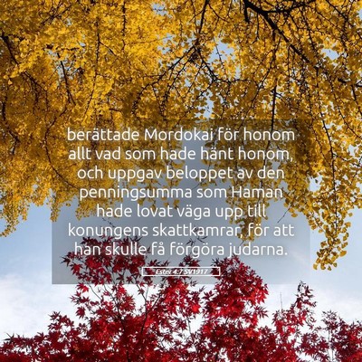 Picture 05 - Ester 4:7 SV1917 - berättade Mordokai för honom allt vad som hade - Bible Verse Picture