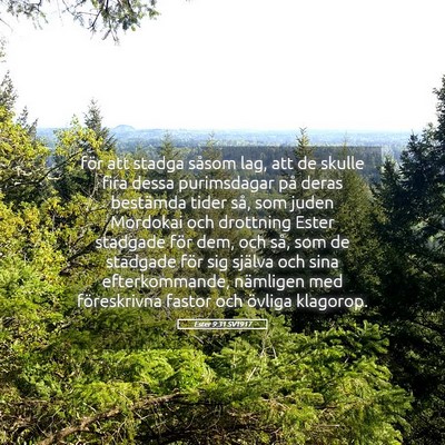 Picture 05 - Ester 9:31 SV1917 - för att stadga såsom lag, att de skulle fira - Bible Verse Picture