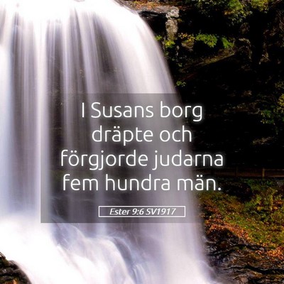 Picture 05 - Ester 9:6 SV1917 - I Susans borg dräpte och förgjorde judarna fem - Bible Verse Picture