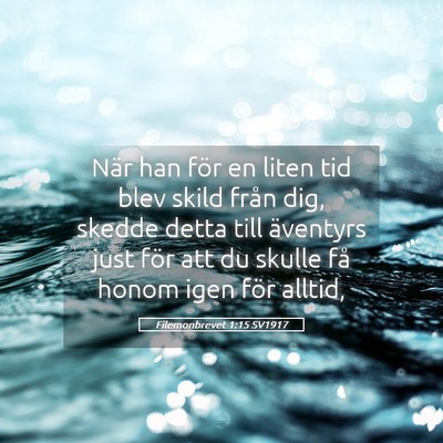 Picture 05 - Filemonbrevet 1:15 SV1917 - När han för en liten tid blev skild från dig, - Bible Verse Picture