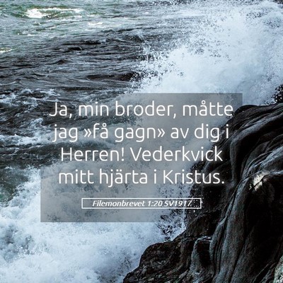 Picture 05 - Filemonbrevet 1:20 SV1917 - Ja, min broder, måtte jag »få gagn» av dig i - Bible Verse Picture
