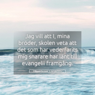Picture 05 - Filipperbrevet 1:12 SV1917 - Jag vill att I, mina bröder, skolen veta att det - Bible Verse Picture
