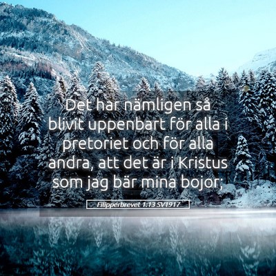 Picture 05 - Filipperbrevet 1:13 SV1917 - Det har nämligen så blivit uppenbart för alla - Bible Verse Picture