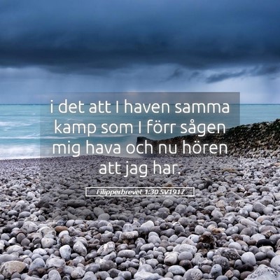 Picture 05 - Filipperbrevet 1:30 SV1917 - i det att I haven samma kamp som I förr sågen - Bible Verse Picture