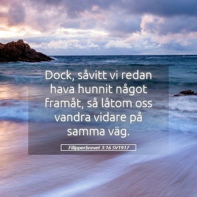 Picture 05 - Filipperbrevet 3:16 SV1917 - Dock, såvitt vi redan hava hunnit något - Bible Verse Picture