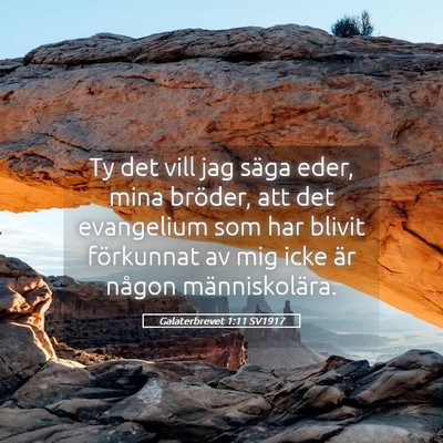 Picture 05 - Galaterbrevet 1:11 SV1917 - Ty det vill jag säga eder, mina bröder, att det - Bible Verse Picture