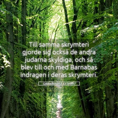 Picture 05 - Galaterbrevet 2:13 SV1917 - Till samma skrymteri gjorde sig också de andra - Bible Verse Picture