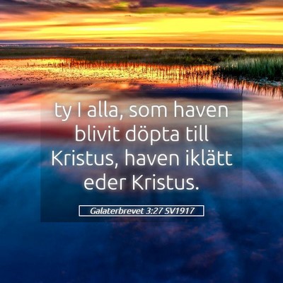 Picture 05 - Galaterbrevet 3:27 SV1917 - ty I alla, som haven blivit döpta till Kristus, - Bible Verse Picture