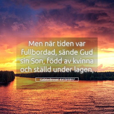 Picture 05 - Galaterbrevet 4:4 SV1917 - Men när tiden var fullbordad, sände Gud sin - Bible Verse Picture