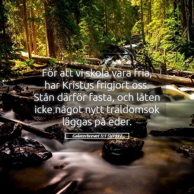 Picture 05 - Galaterbrevet 5:1 SV1917 - För att vi skola vara fria, har Kristus frigjort - Bible Verse Picture