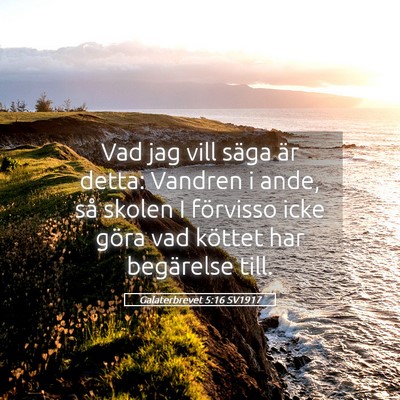 Picture 05 - Galaterbrevet 5:16 SV1917 - Vad jag vill säga är detta: Vandren i ande, så - Bible Verse Picture