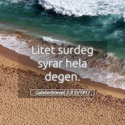 Picture 05 - Galaterbrevet 5:9 SV1917 - Litet surdeg syrar hela - Bible Verse Picture