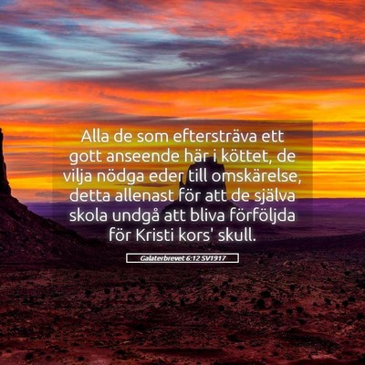 Picture 05 - Galaterbrevet 6:12 SV1917 - Alla de som eftersträva ett gott anseende här i - Bible Verse Picture