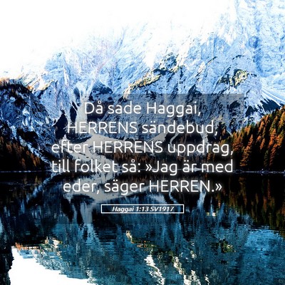 Picture 05 - Haggai 1:13 SV1917 - Då sade Haggai, HERRENS sändebud, efter HERRENS - Bible Verse Picture