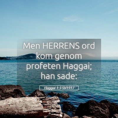 Picture 05 - Haggai 1:3 SV1917 - Men HERRENS ord kom genom profeten Haggai; han - Bible Verse Picture