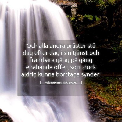Picture 05 - Hebreerbrevet 10:11 SV1917 - Och alla andra präster stå dag efter dag i sin - Bible Verse Picture