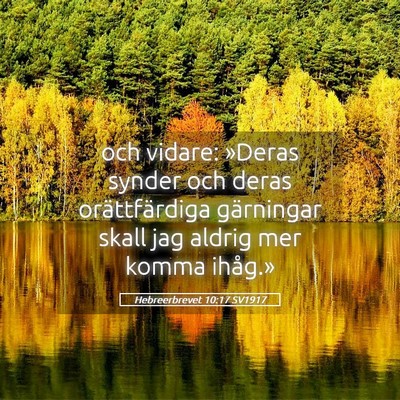 Picture 05 - Hebreerbrevet 10:17 SV1917 - och vidare: »Deras synder och deras - Bible Verse Picture