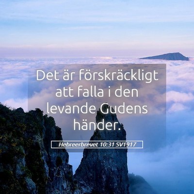 Picture 05 - Hebreerbrevet 10:31 SV1917 - Det är förskräckligt att falla i den levande - Bible Verse Picture