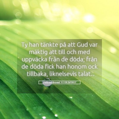 Picture 05 - Hebreerbrevet 11:19 SV1917 - Ty han tänkte på att Gud var mäktig att till - Bible Verse Picture