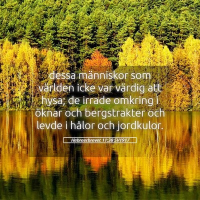 Picture 05 - Hebreerbrevet 11:38 SV1917 - dessa människor som världen icke var värdig - Bible Verse Picture