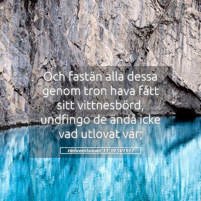 Picture 05 - Hebreerbrevet 11:39 SV1917 - Och fastän alla dessa genom tron hava fått sitt - Bible Verse Picture