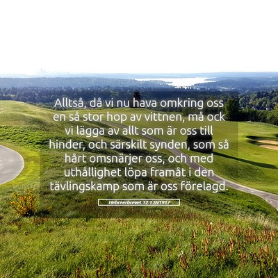 Picture 05 - Hebreerbrevet 12:1 SV1917 - Alltså, då vi nu hava omkring oss en så stor - Bible Verse Picture